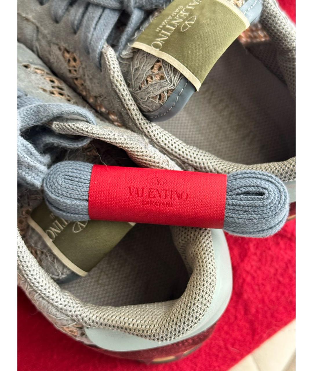 VALENTINO Голубые текстильные кроссовки, фото 5