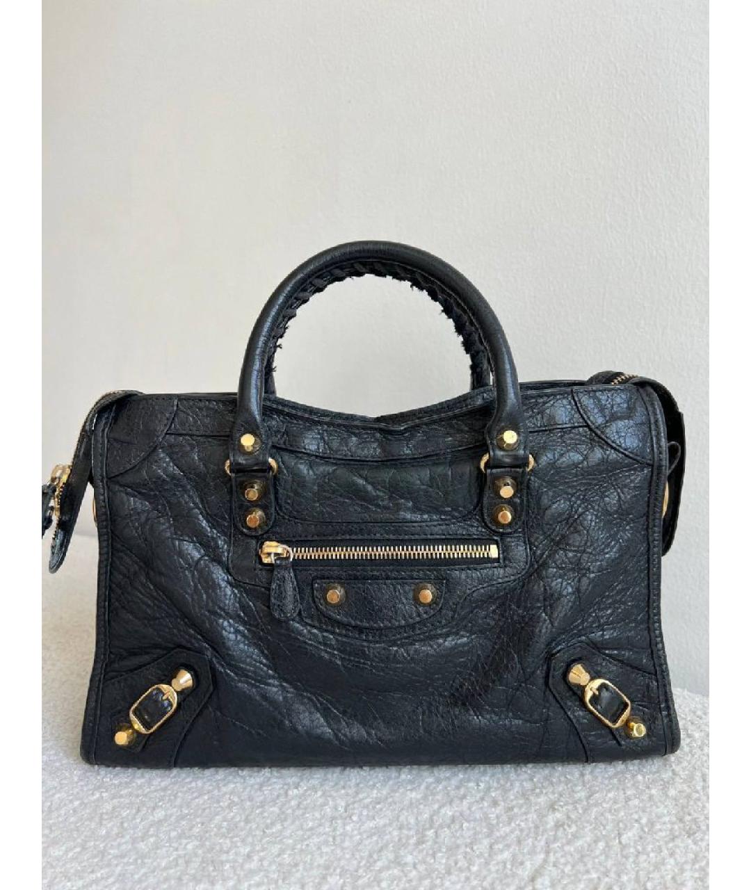 BALENCIAGA Черная кожаная сумка с короткими ручками, фото 7