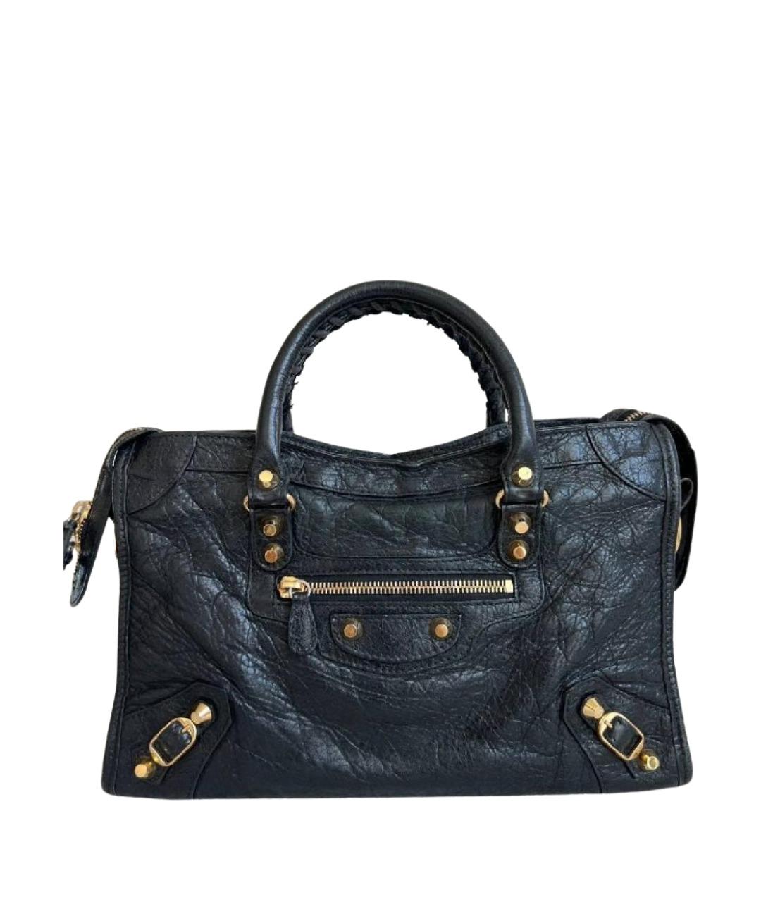 BALENCIAGA Черная кожаная сумка с короткими ручками, фото 1