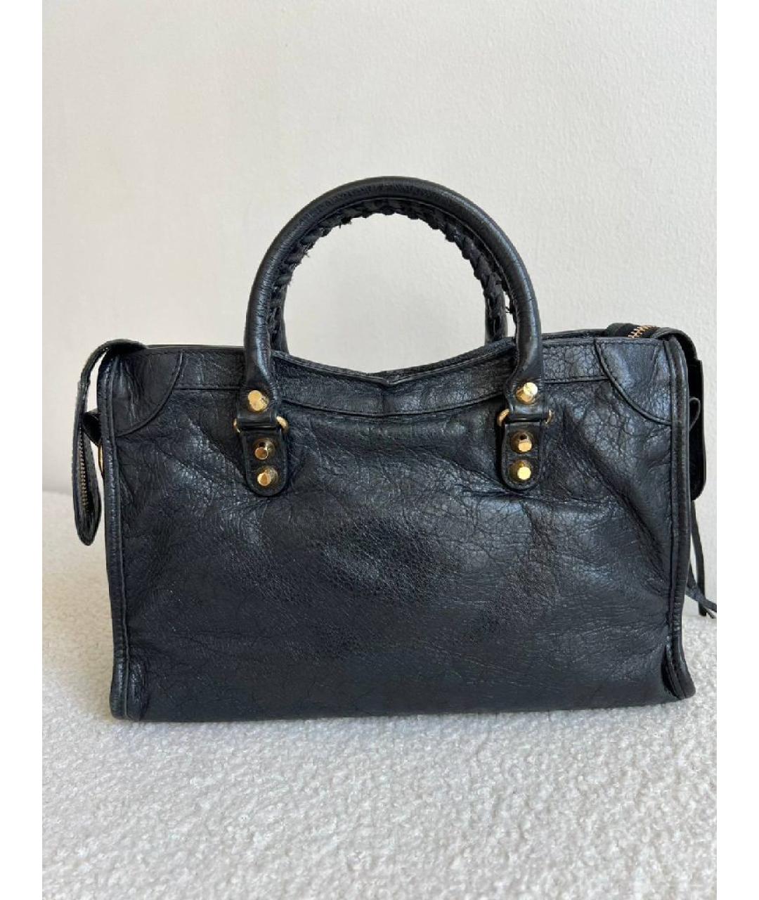 BALENCIAGA Черная кожаная сумка с короткими ручками, фото 3