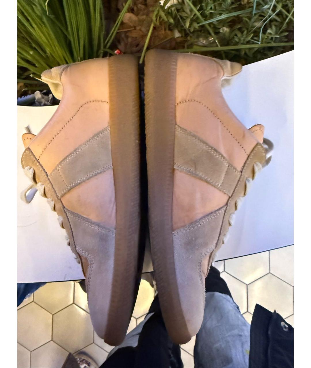 MAISON MARGIELA Оранжевое кожаные кеды, фото 8