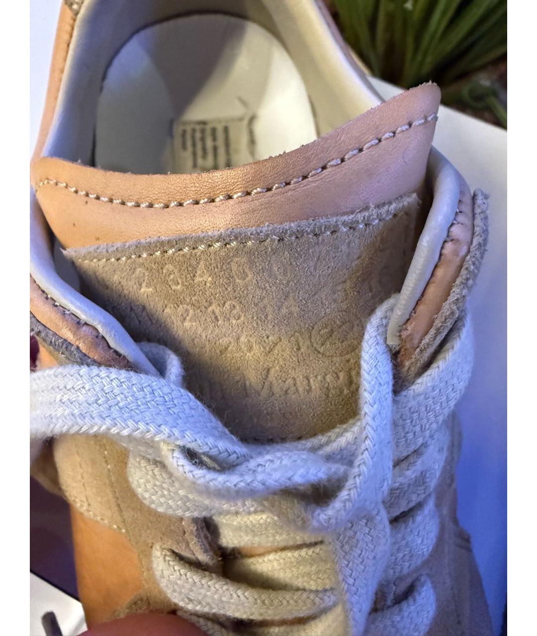 MAISON MARGIELA Оранжевое кожаные кеды, фото 5