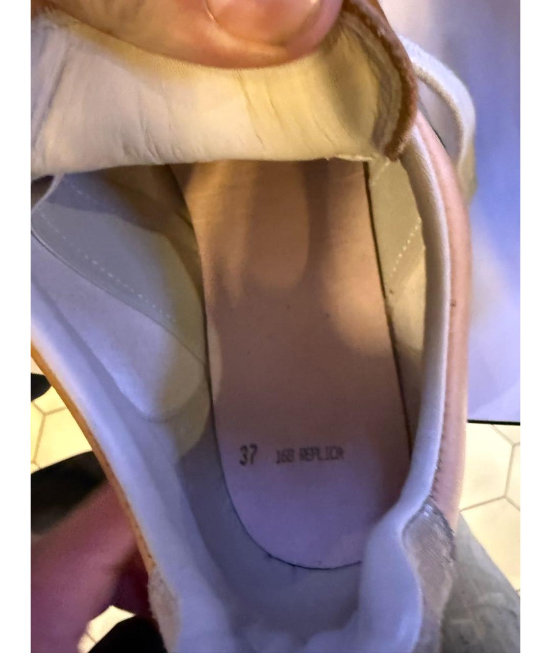 MAISON MARGIELA Оранжевое кожаные кеды, фото 7