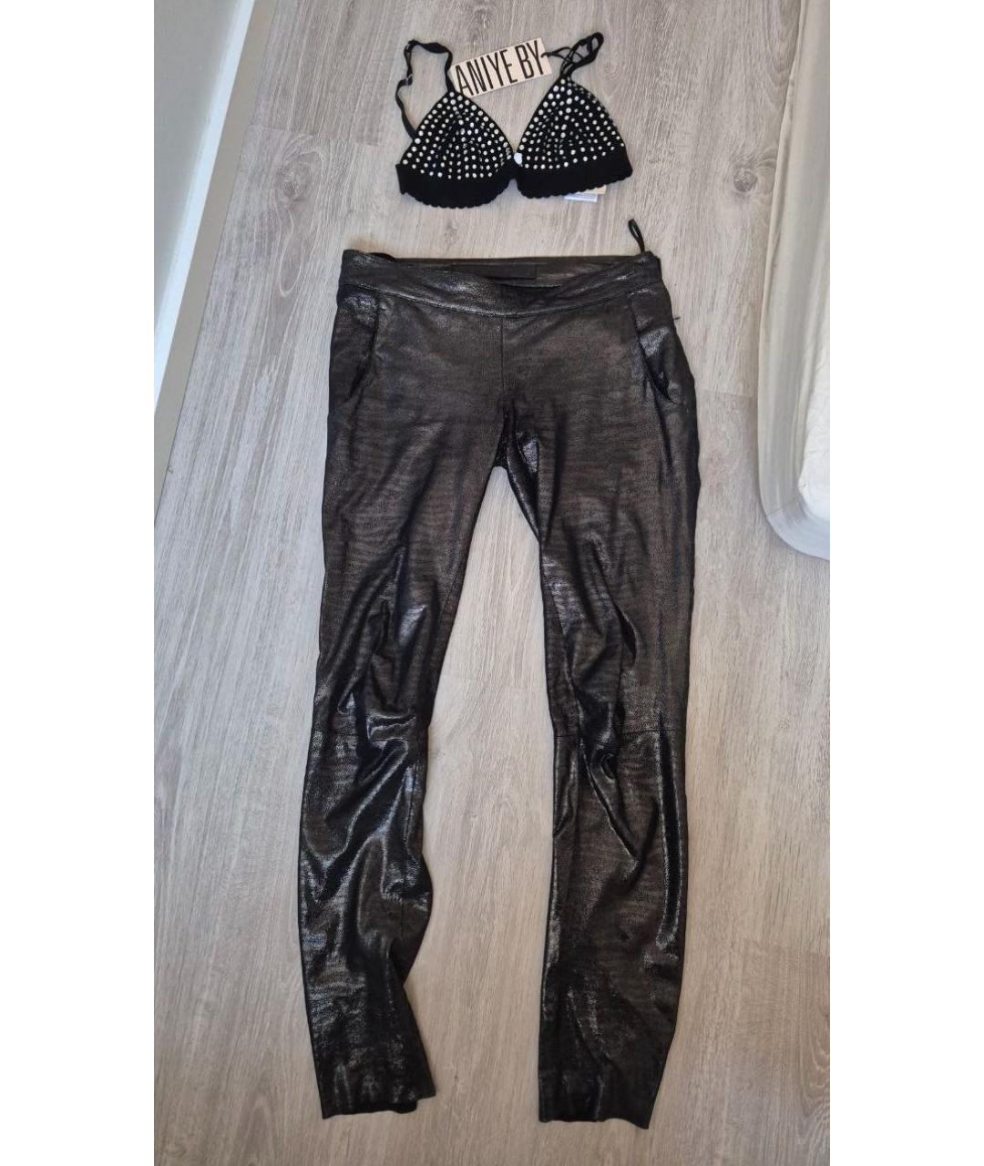 DROME Черные кожаные леггинсы и велосипедки, фото 7