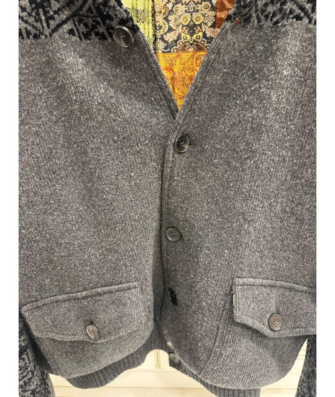ETRO Серый шерстяной кардиган, фото 4