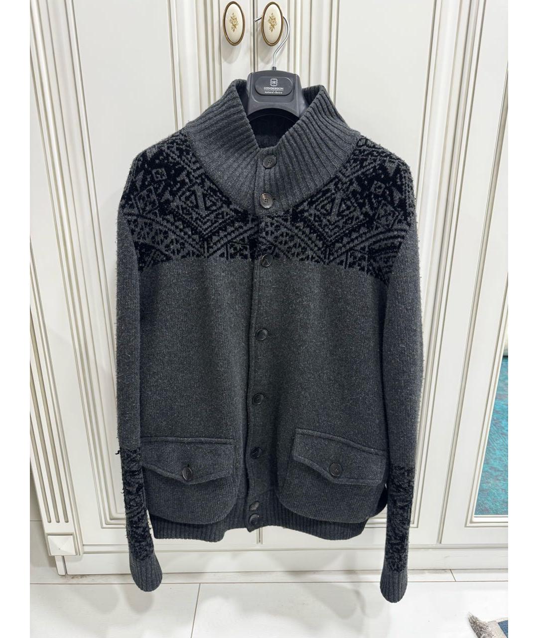 ETRO Серый шерстяной кардиган, фото 5