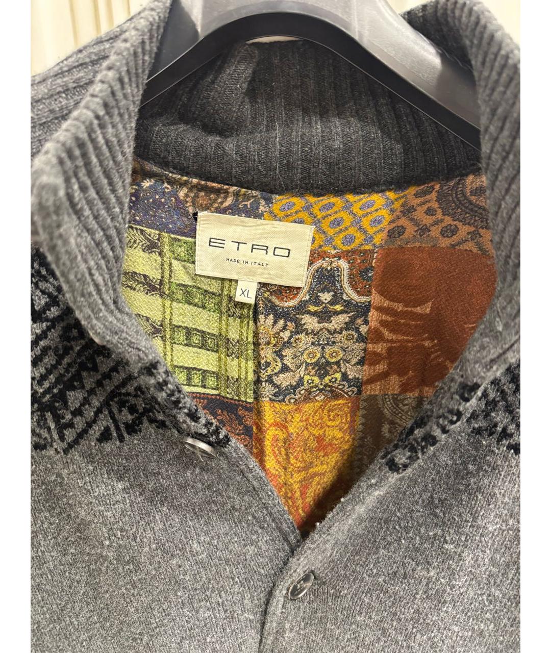 ETRO Серый шерстяной кардиган, фото 3