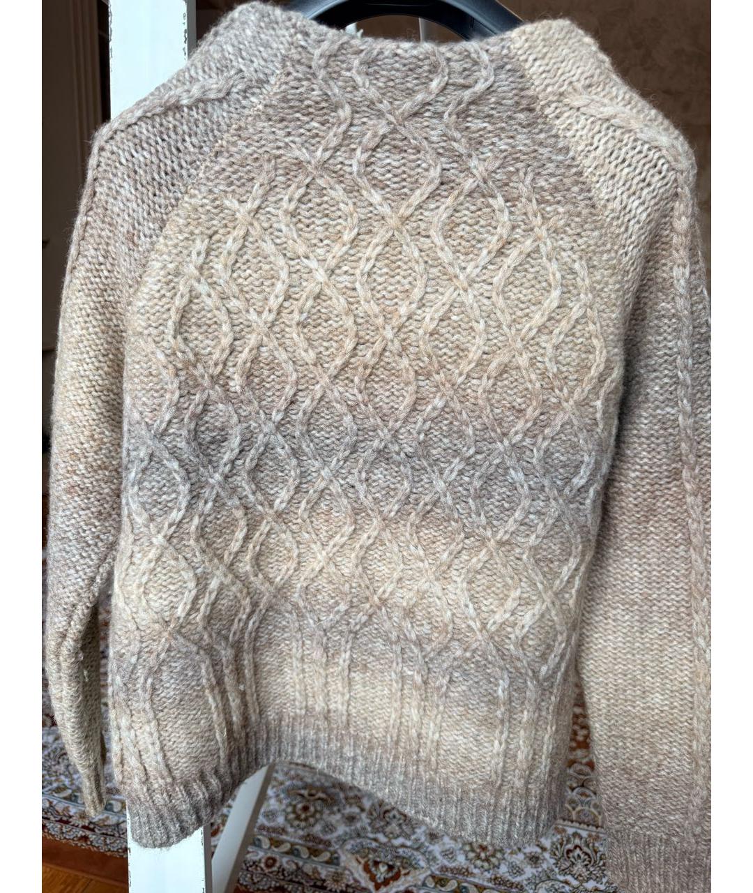 WEEKEND MAX MARA Бежевый шерстяной джемпер / свитер, фото 2