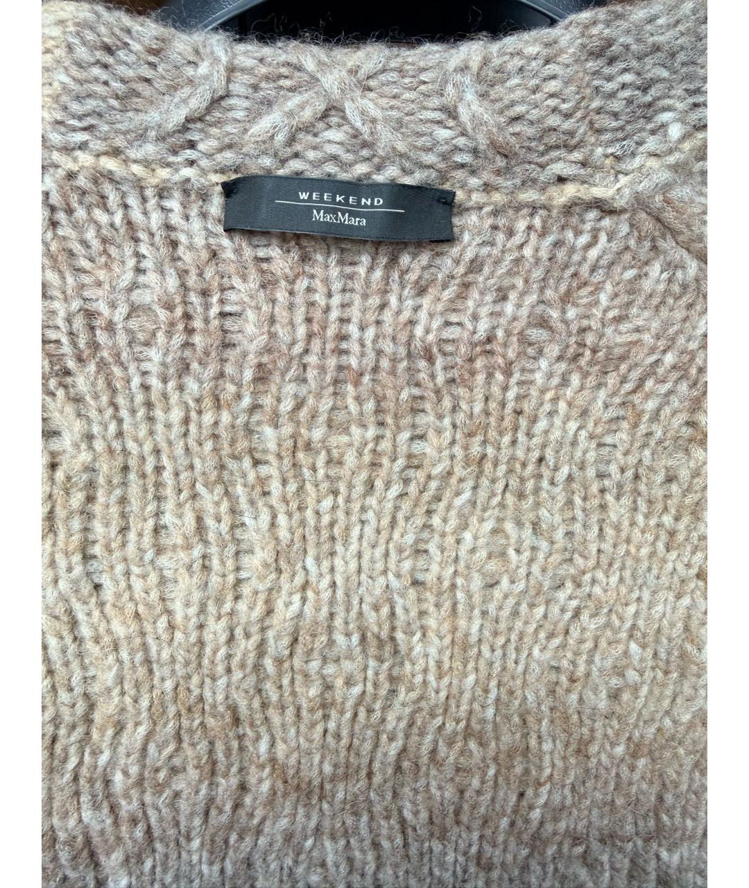 WEEKEND MAX MARA Бежевый шерстяной джемпер / свитер, фото 3