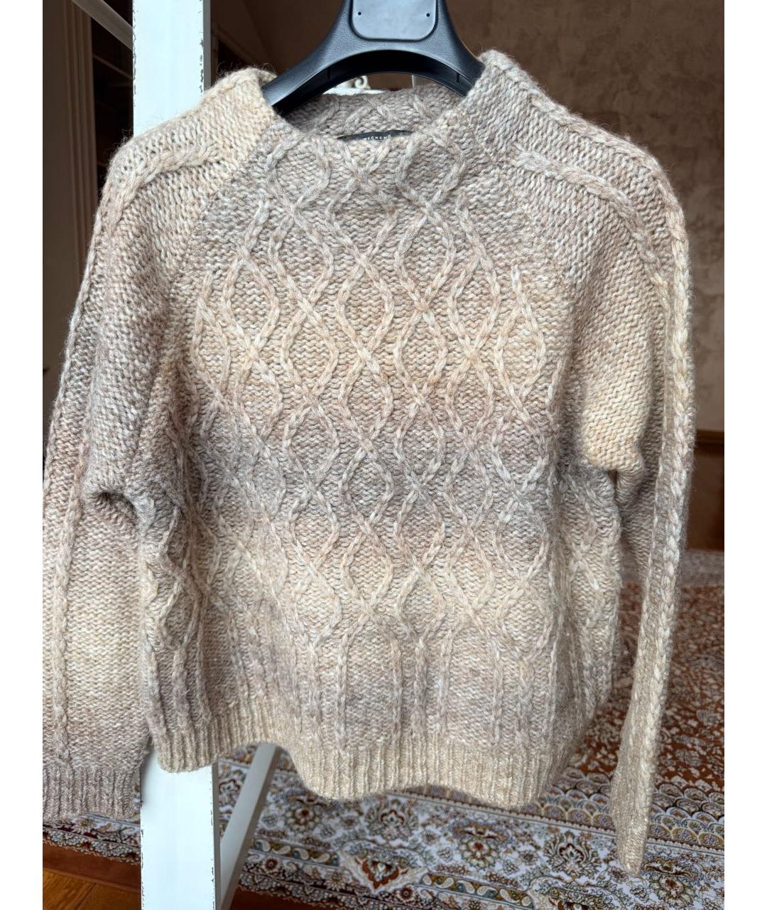 WEEKEND MAX MARA Бежевый шерстяной джемпер / свитер, фото 8