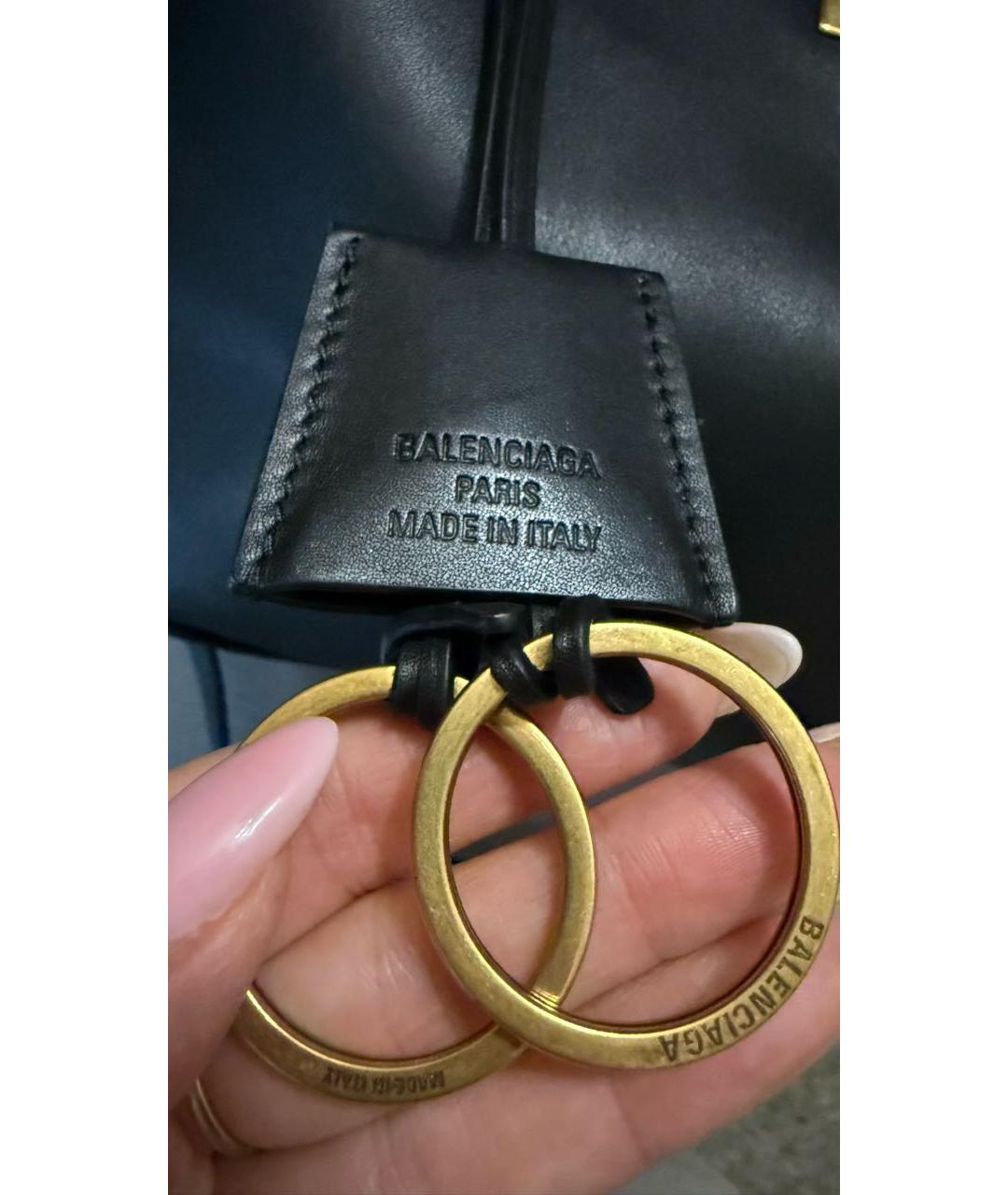 BALENCIAGA Черная кожаная сумка через плечо, фото 5