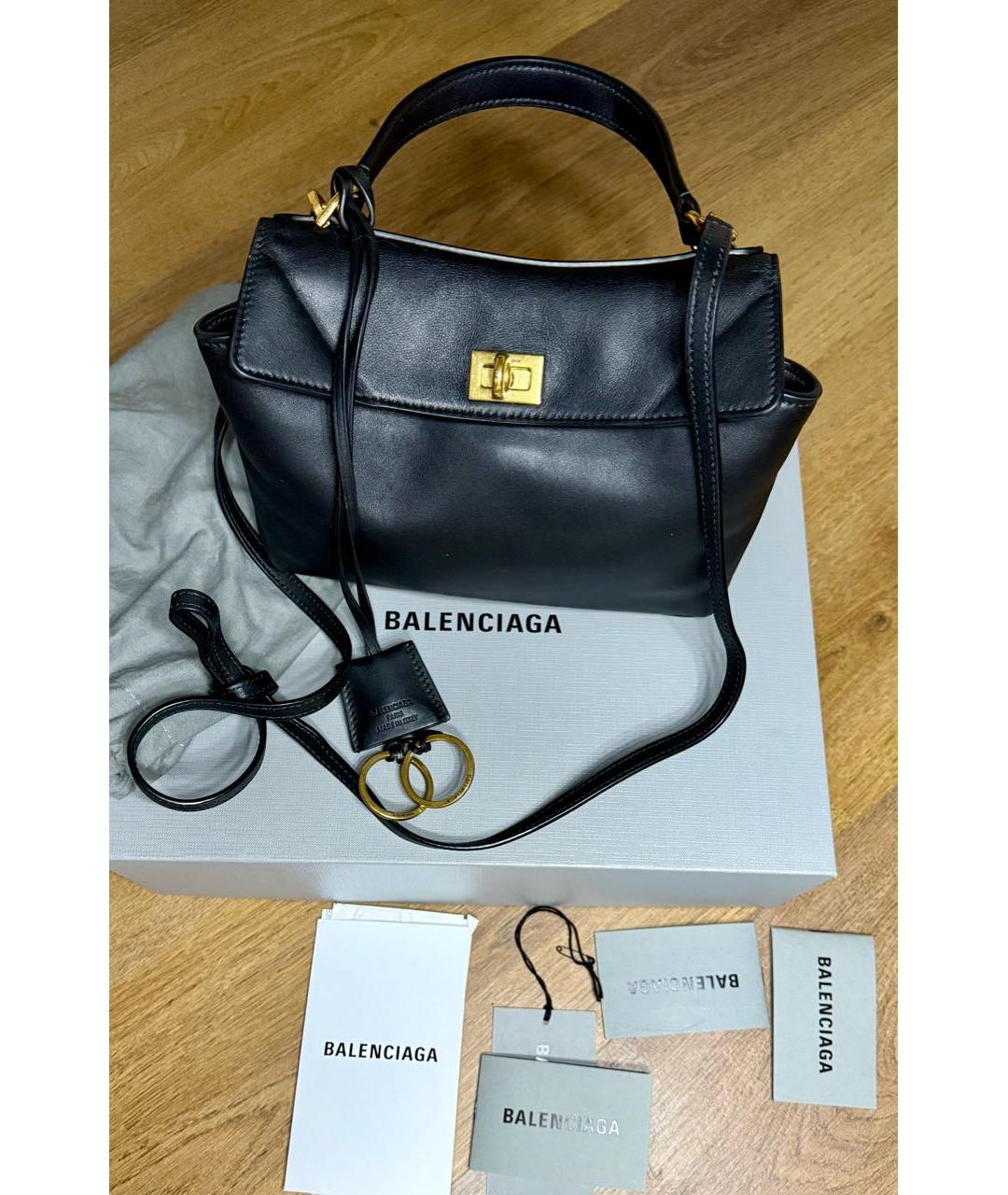 BALENCIAGA Черная кожаная сумка через плечо, фото 3