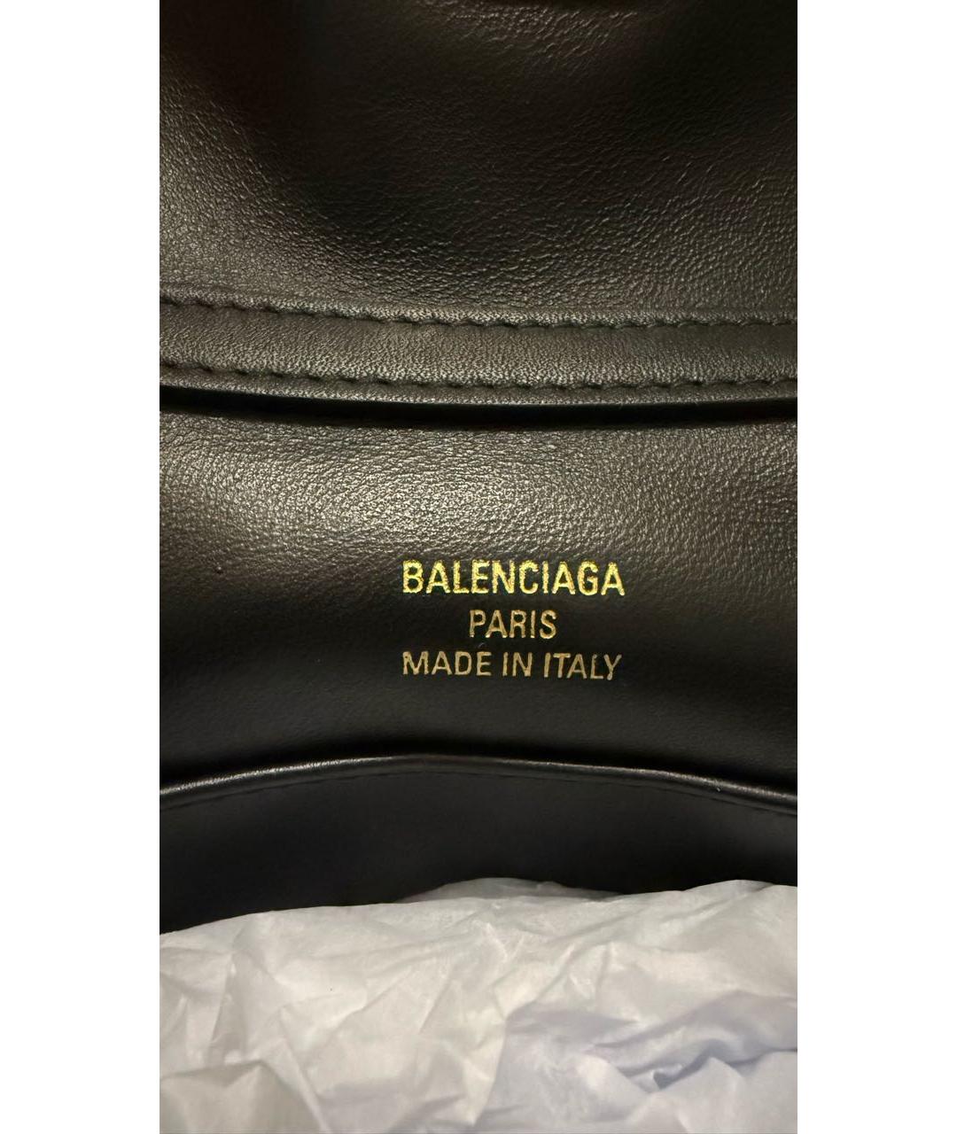 BALENCIAGA Черная кожаная сумка через плечо, фото 4