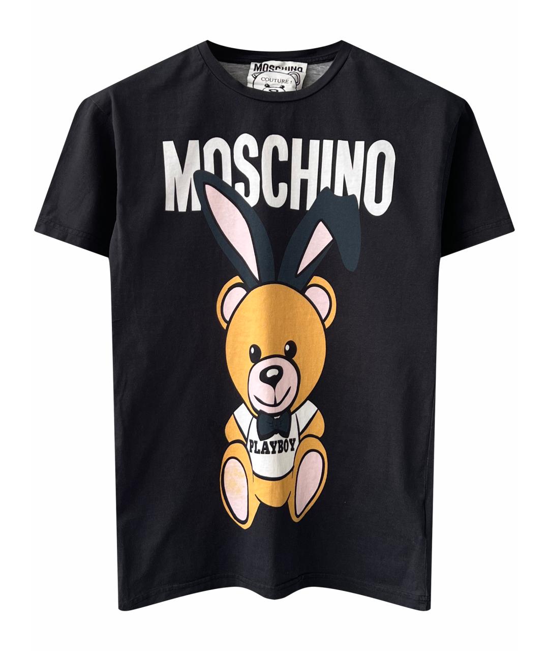 MOSCHINO Черная хлопковая футболка, фото 1
