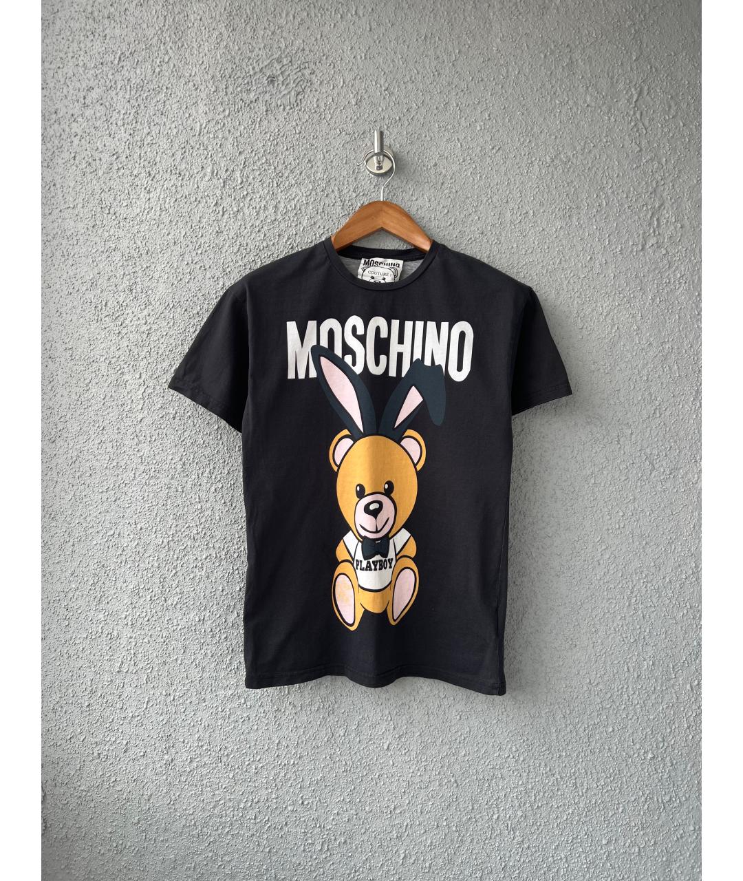 MOSCHINO Черная хлопковая футболка, фото 5