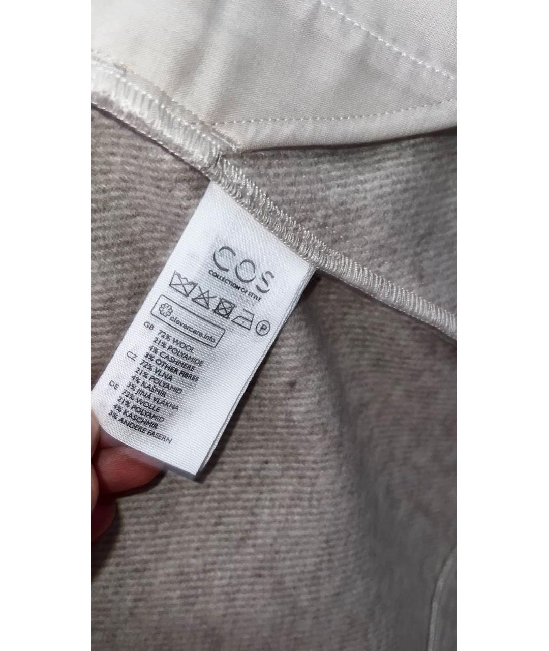 COS Бежевая шерстяная юбка мини, фото 7