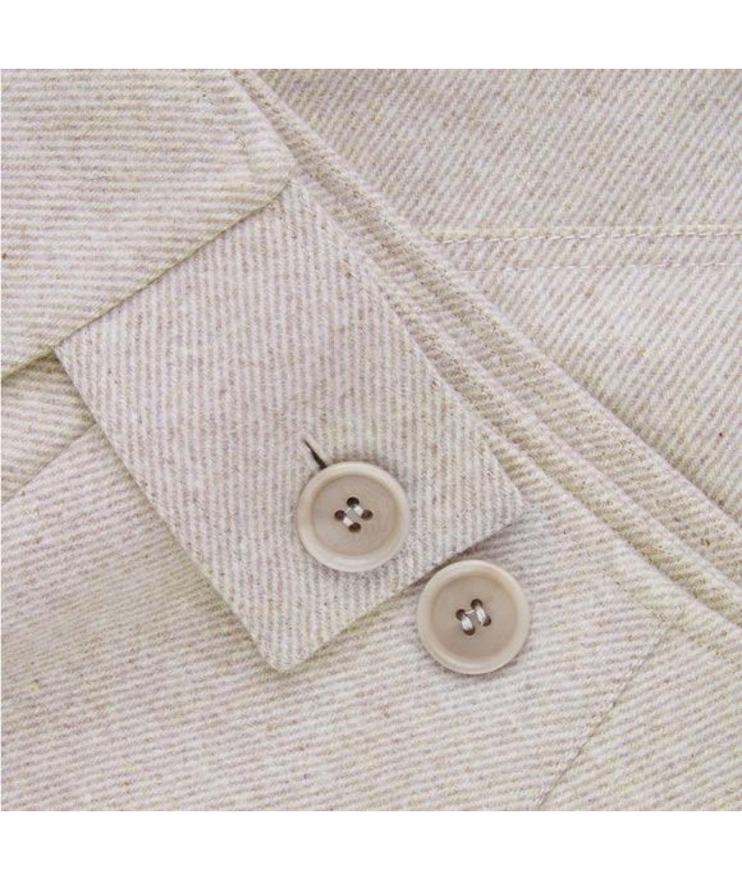 COS Бежевая шерстяная юбка мини, фото 3