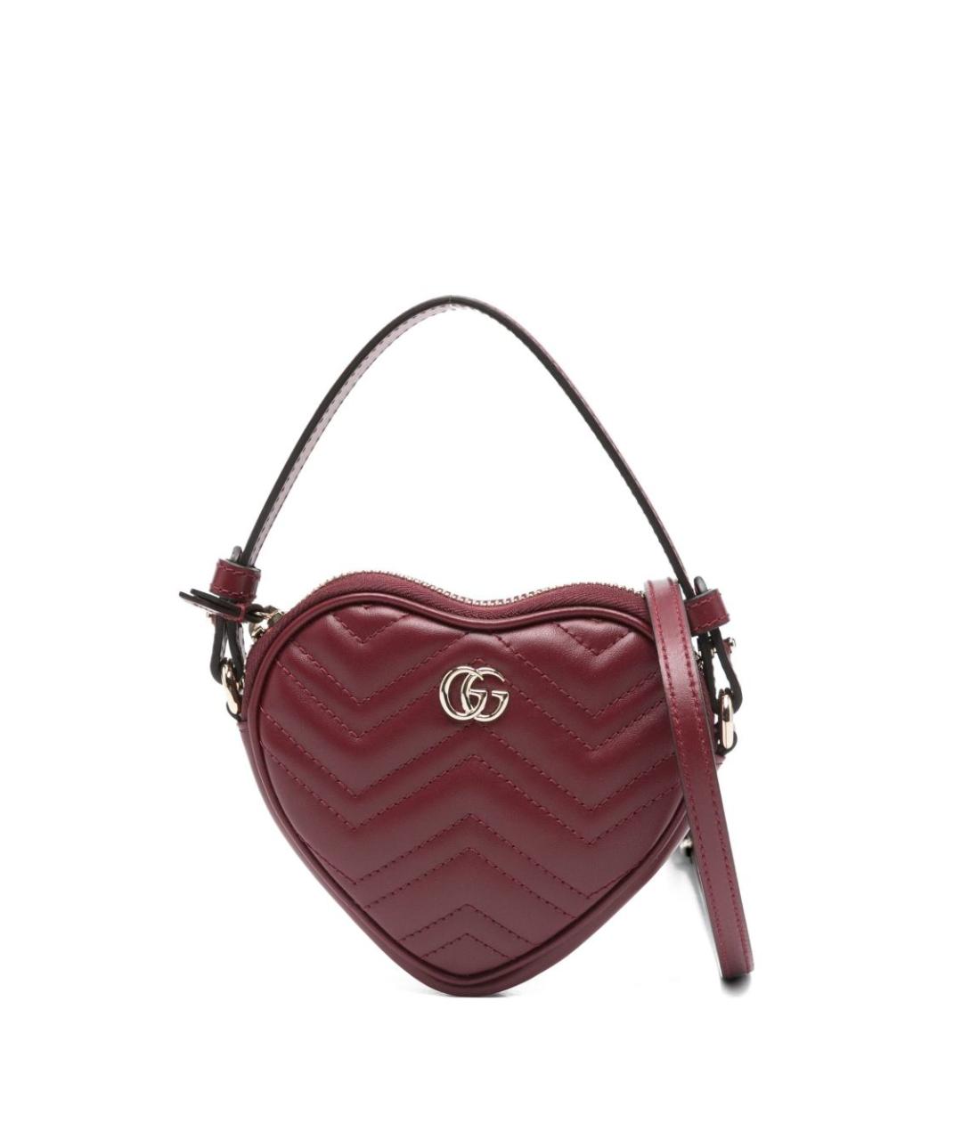 GUCCI Бордовая кожаная сумка через плечо, фото 1