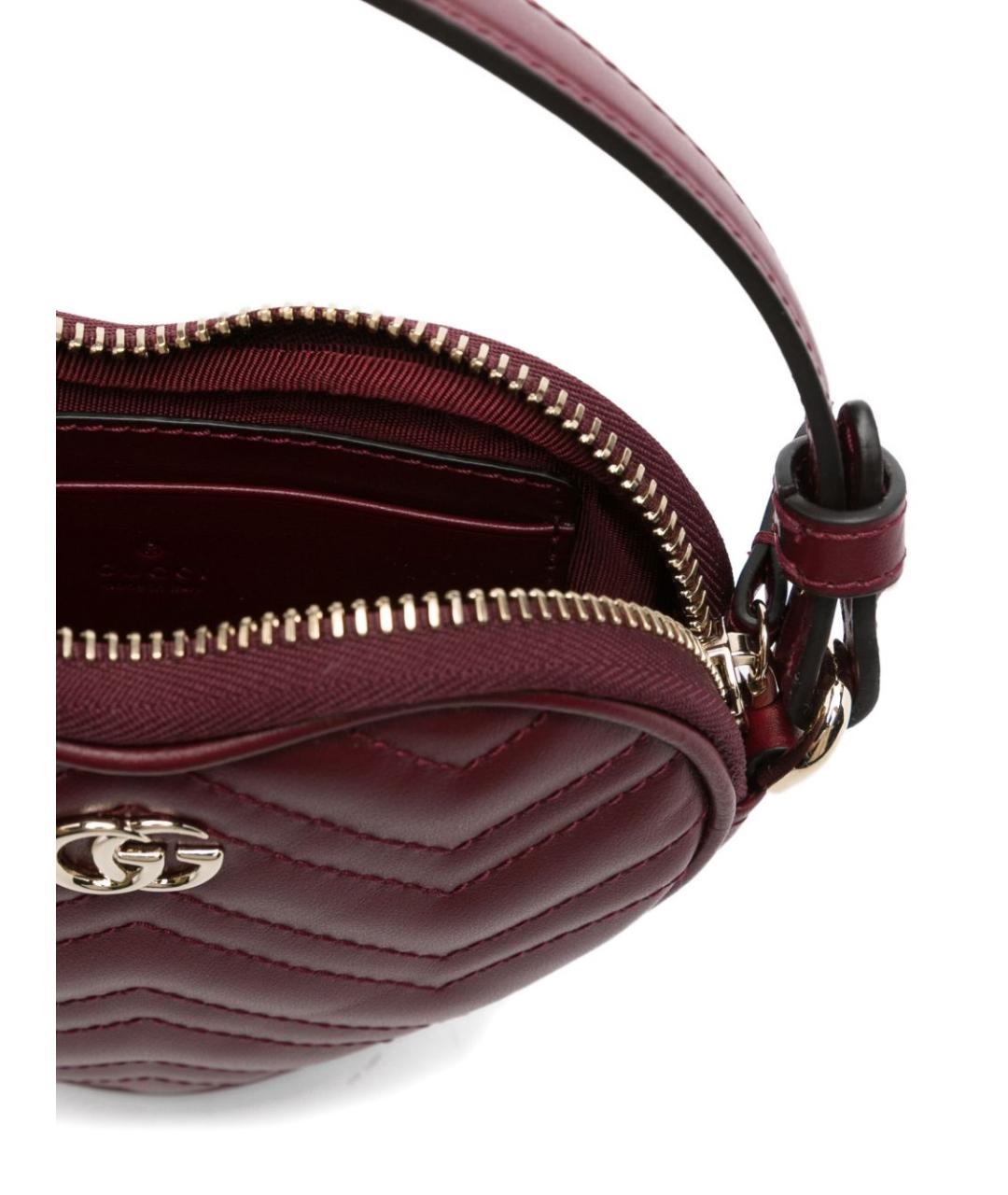 GUCCI Бордовая кожаная сумка через плечо, фото 3