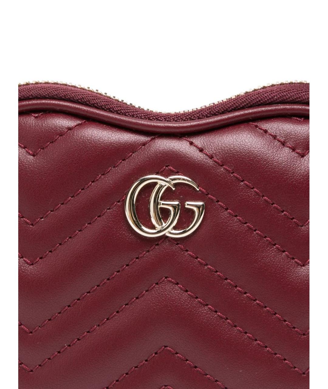 GUCCI Бордовая кожаная сумка через плечо, фото 4