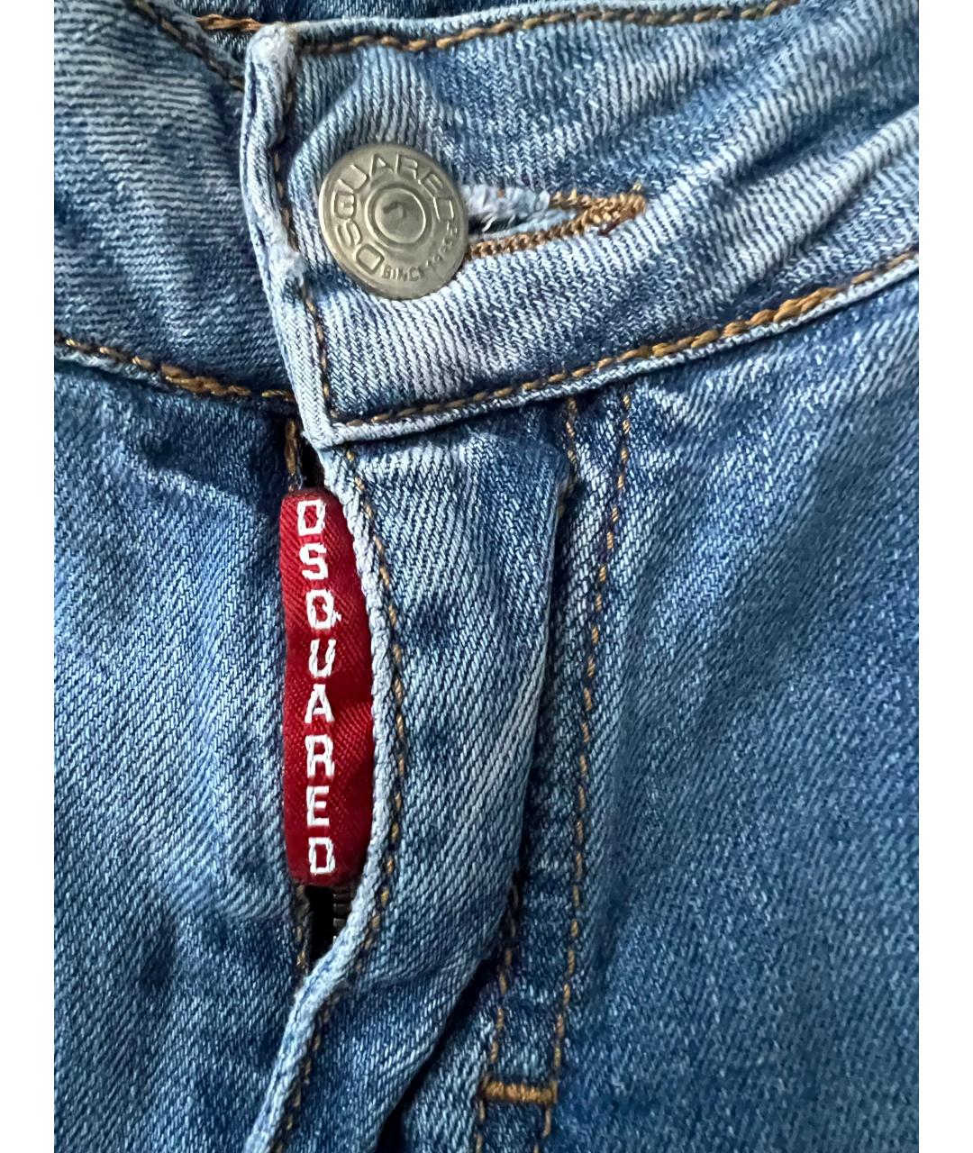 DSQUARED2 Голубые хлопковые джинсы слим, фото 5