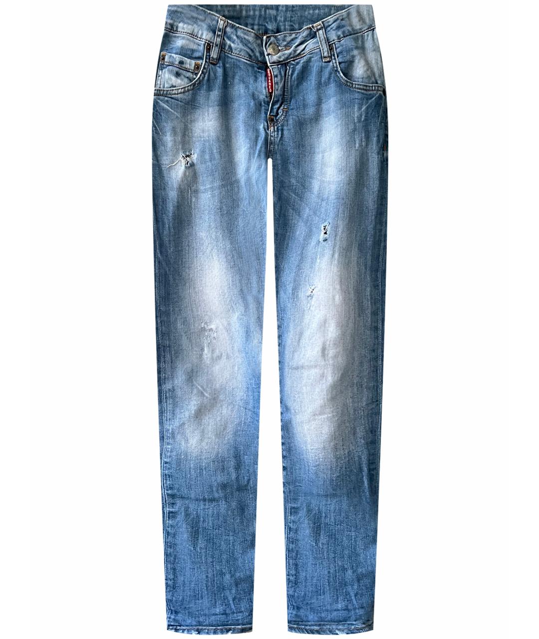 DSQUARED2 Голубые хлопковые джинсы слим, фото 1