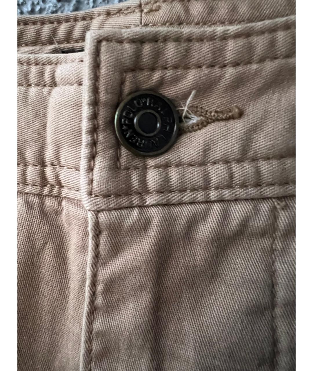 POLO RALPH LAUREN Бежевые хлопковые прямые джинсы, фото 5