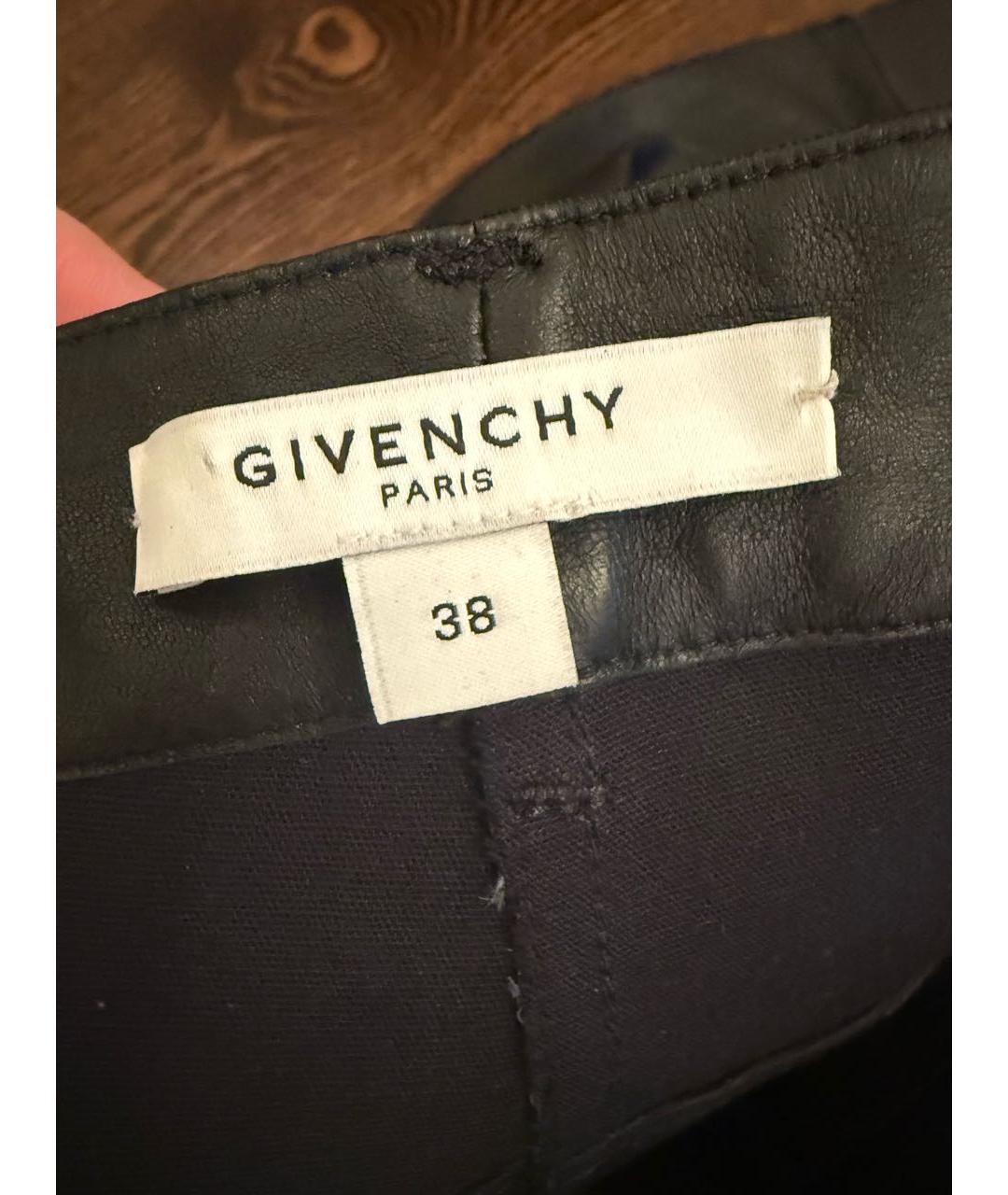 GIVENCHY Черные кожаные брюки узкие, фото 3