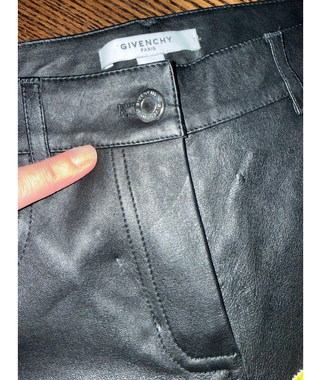 GIVENCHY Черные кожаные брюки узкие, фото 5