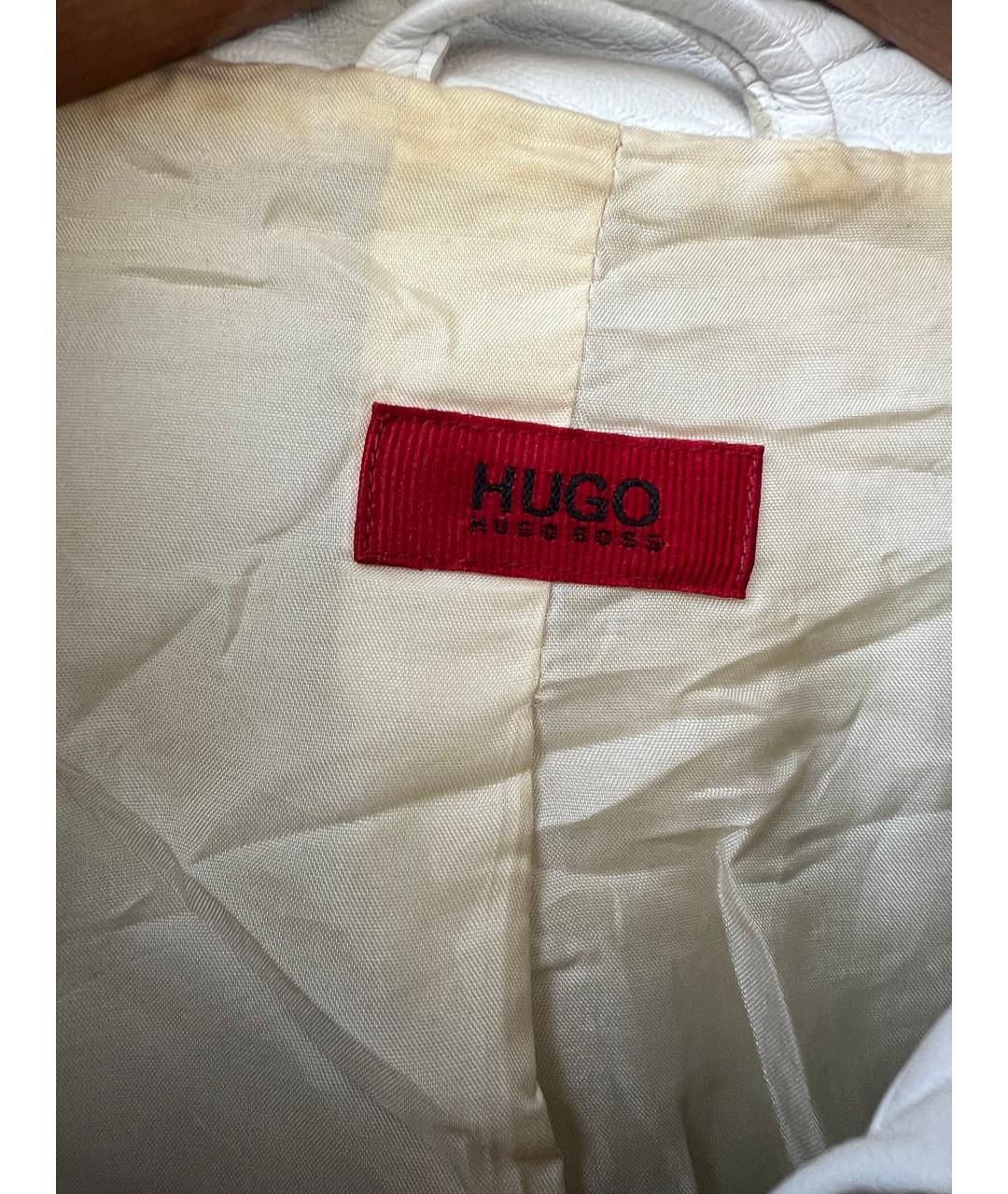 HUGO BOSS Белая кожаная куртка, фото 2