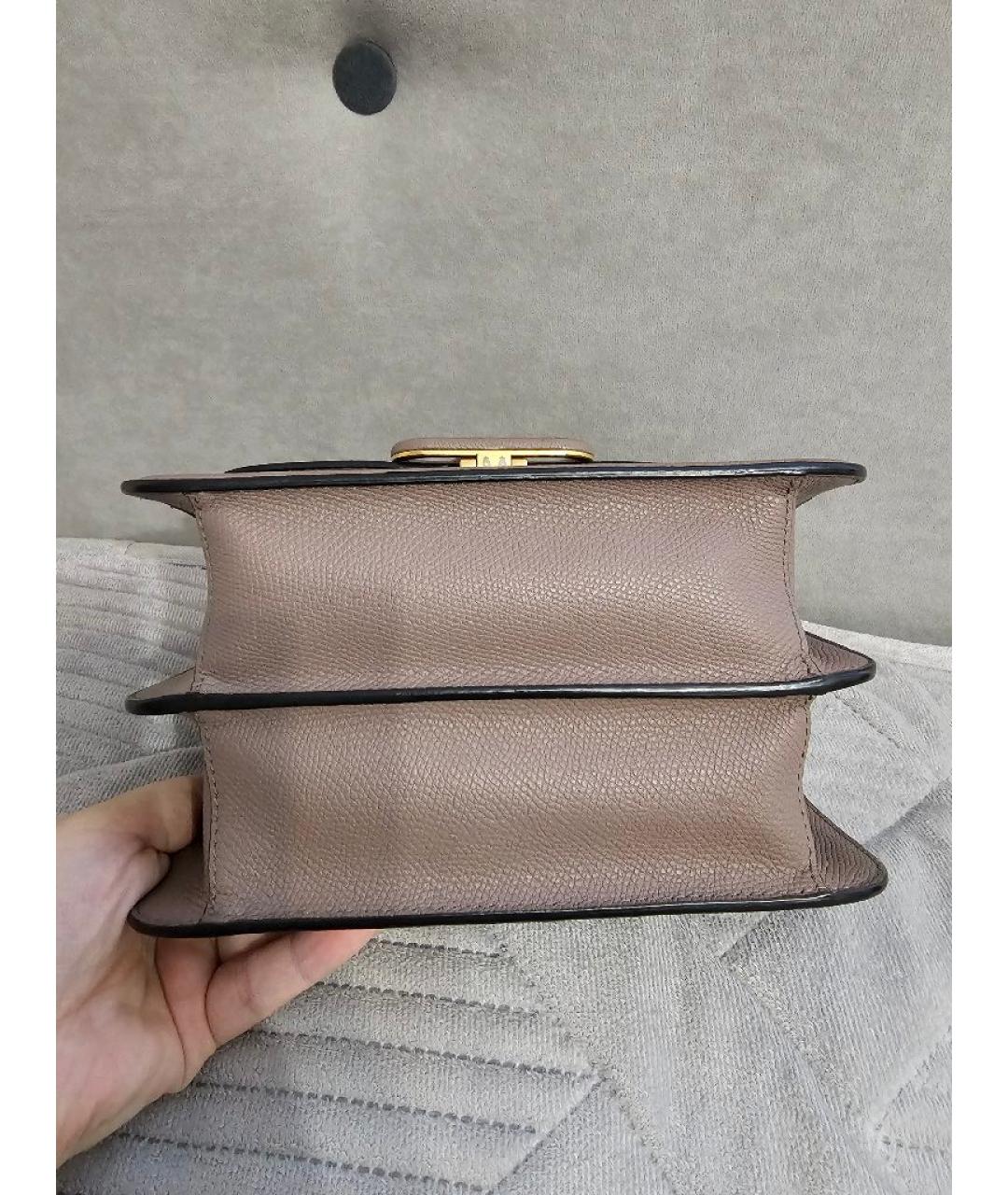 VALENTINO Бежевая кожаная сумка через плечо, фото 5