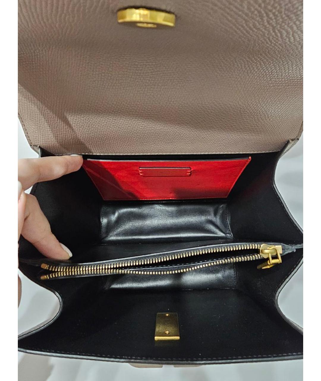 VALENTINO Бежевая кожаная сумка через плечо, фото 4