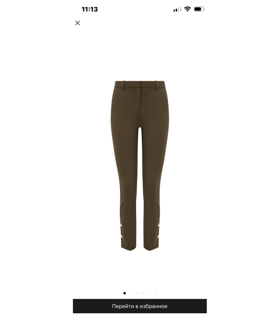 VERSACE Хаки шерстяные брюки узкие, фото 7