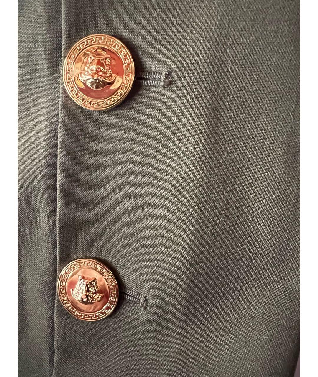 VERSACE Хаки шерстяные брюки узкие, фото 6