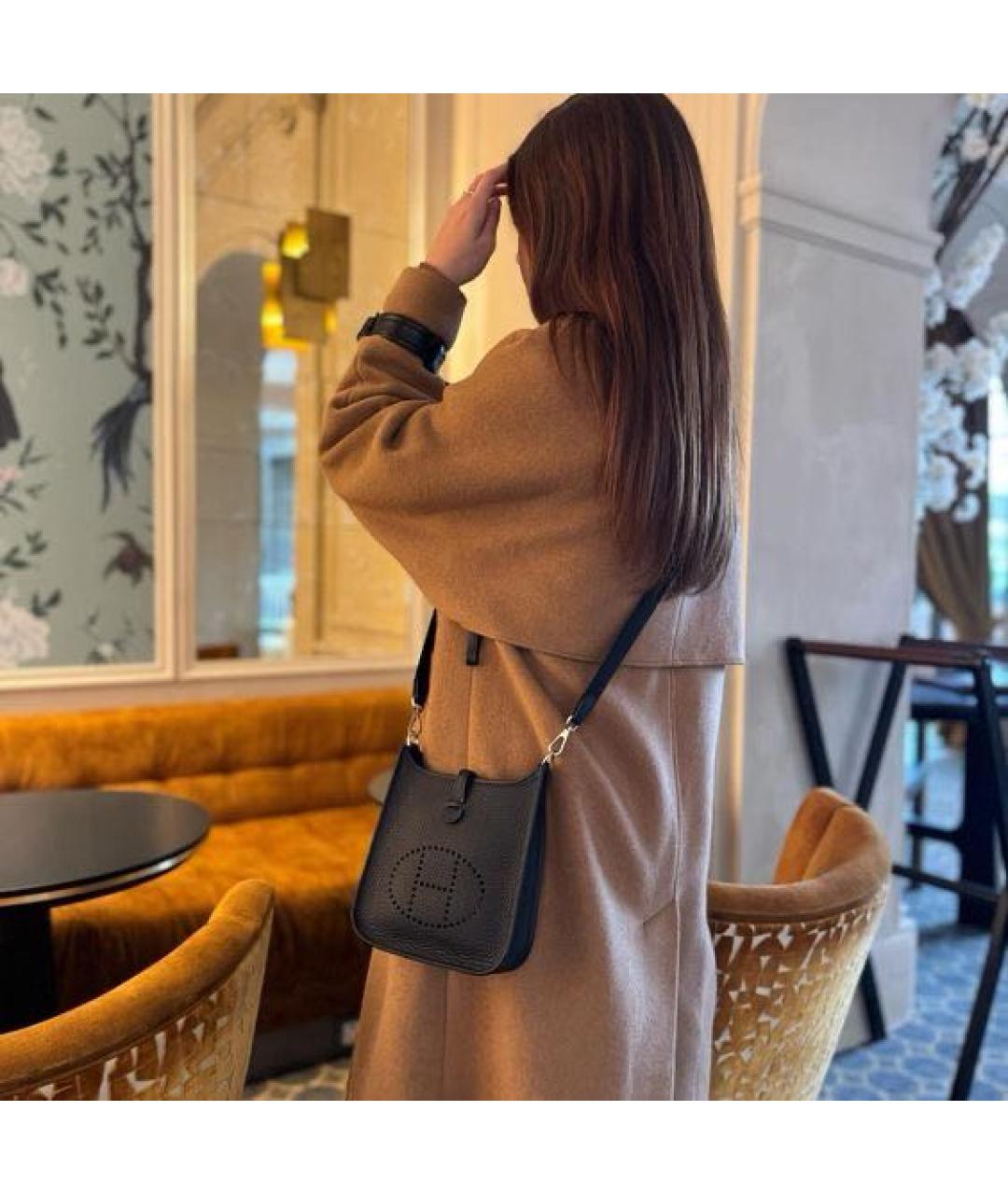 HERMES Черная кожаная сумка через плечо, фото 2