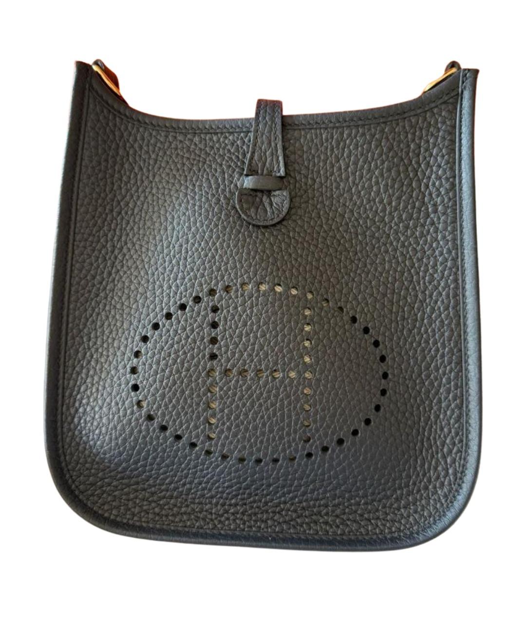 HERMES Черная кожаная сумка через плечо, фото 1