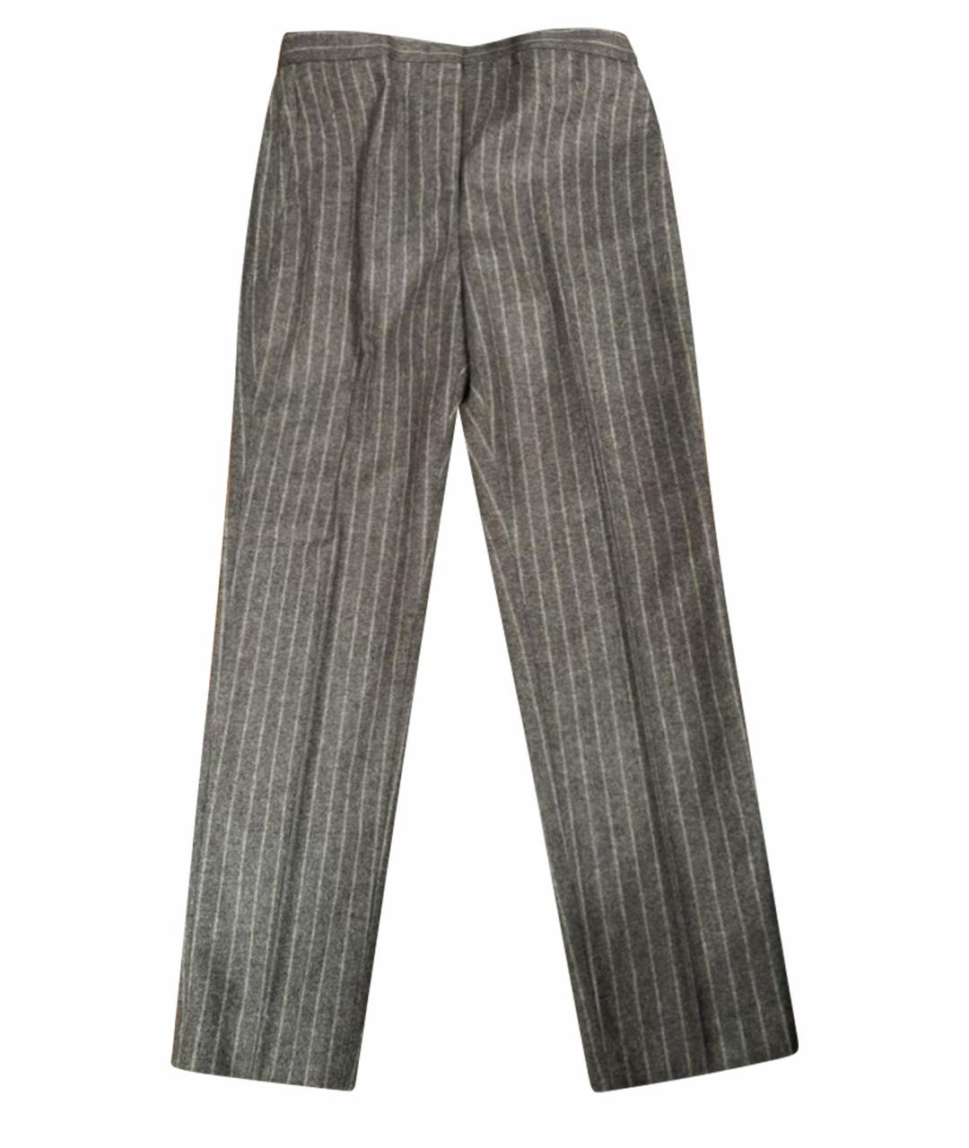 MSGM Серые шерстяные прямые брюки, фото 1