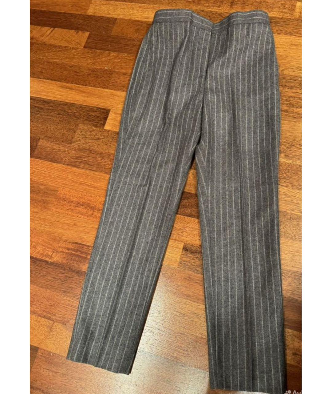 MSGM Серые шерстяные прямые брюки, фото 7