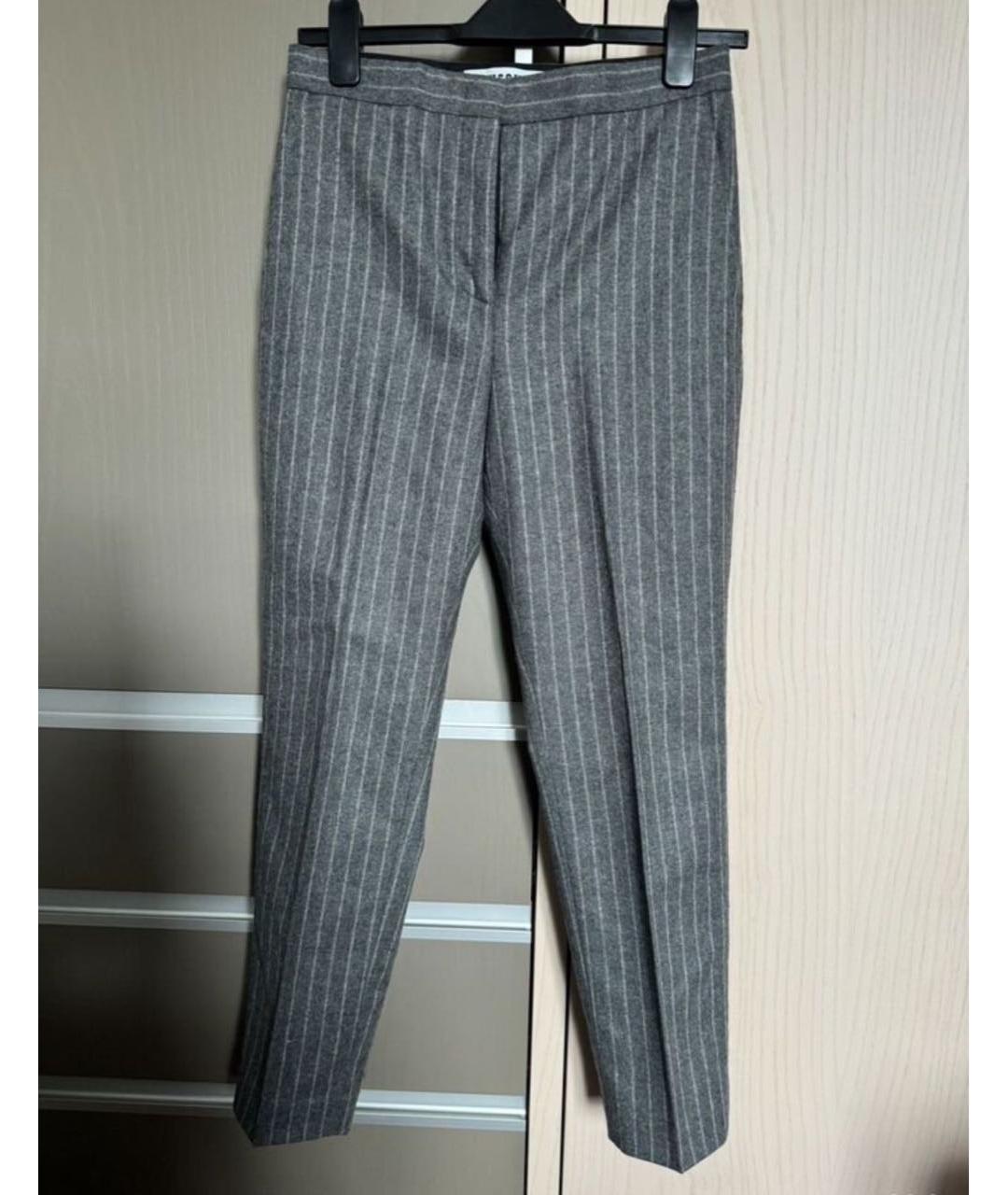 MSGM Серые шерстяные прямые брюки, фото 6