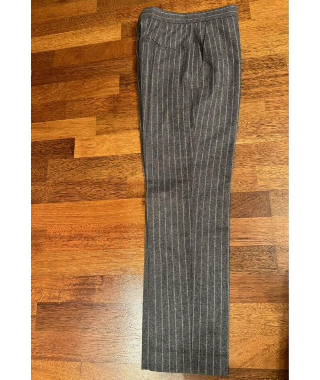 MSGM Серые шерстяные прямые брюки, фото 5