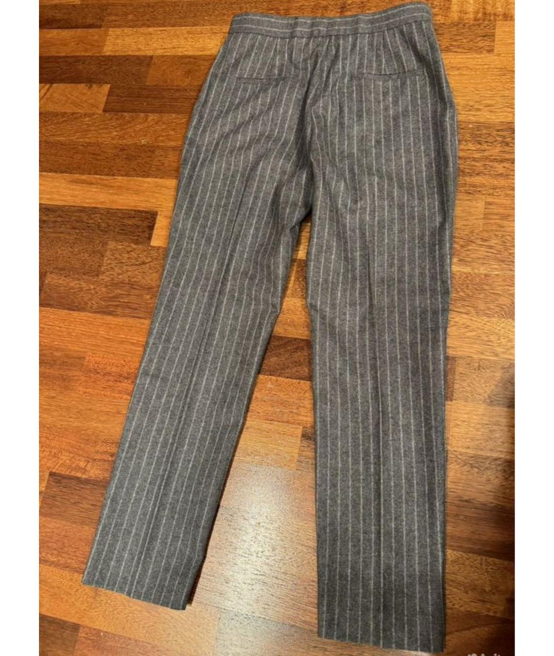MSGM Серые шерстяные прямые брюки, фото 2