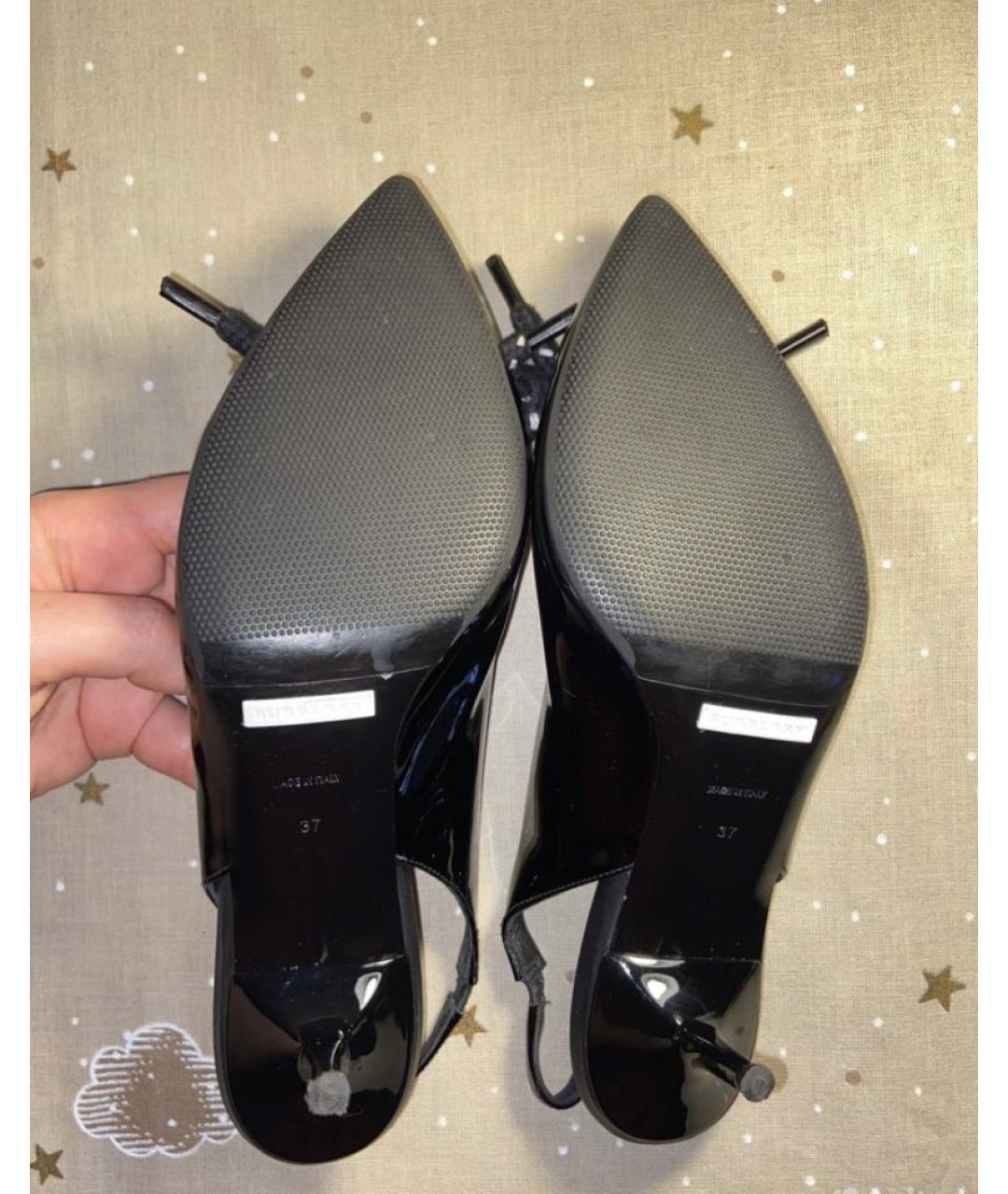 BURBERRY Черные туфли из лакированной кожи, фото 5