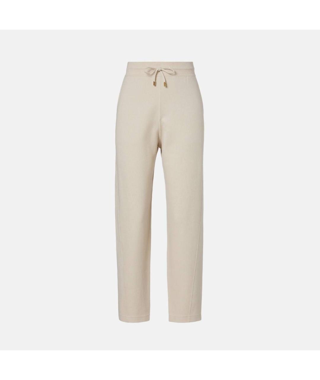 LORO PIANA Бежевые шелковые повседневные брюки, фото 3