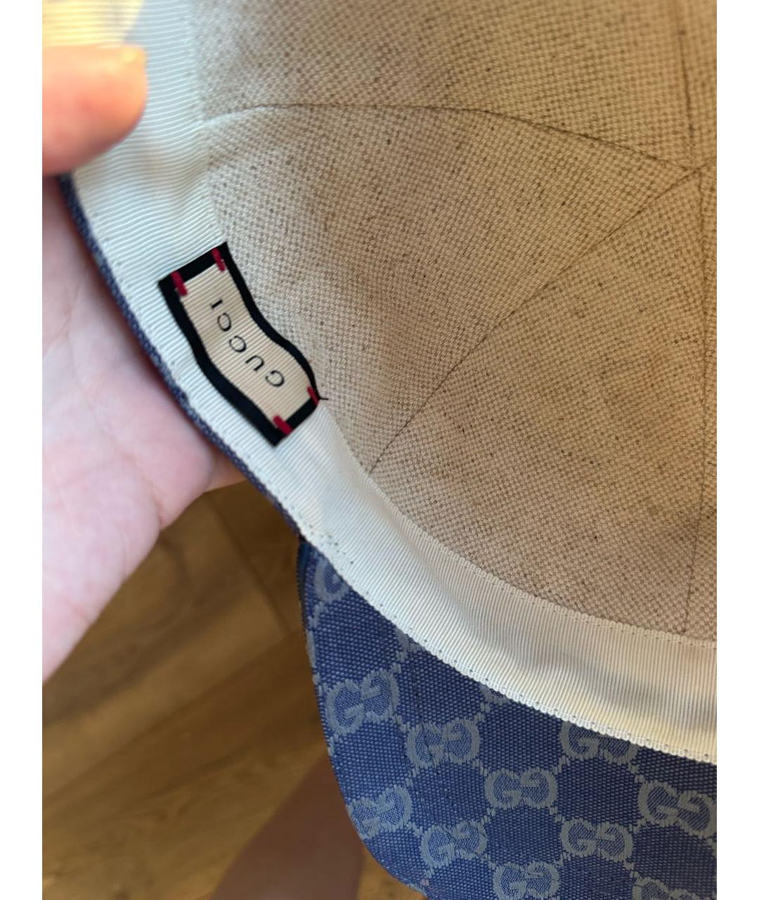 GUCCI Синяя хлопковая кепка, фото 5