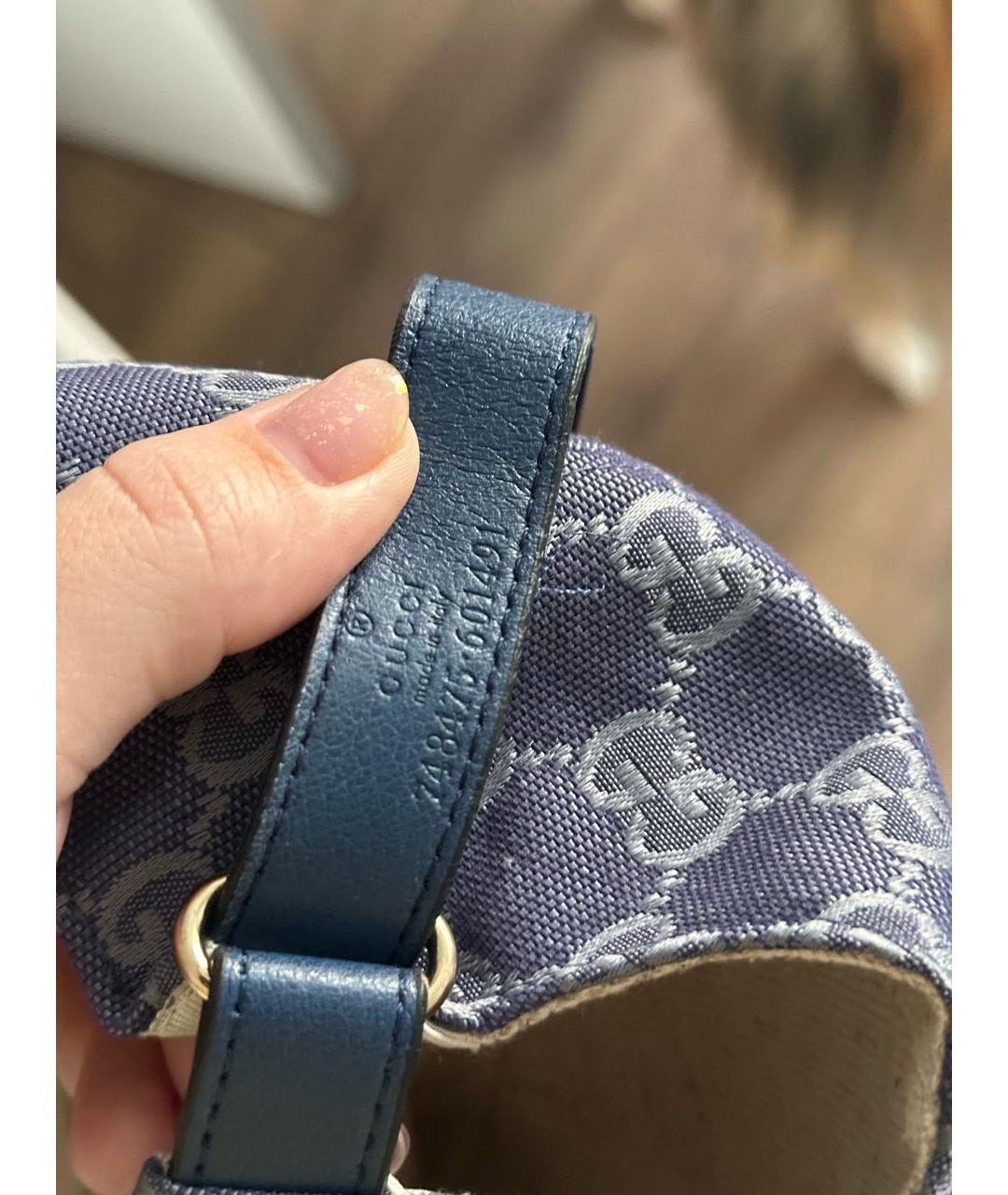 GUCCI Синяя хлопковая кепка, фото 6