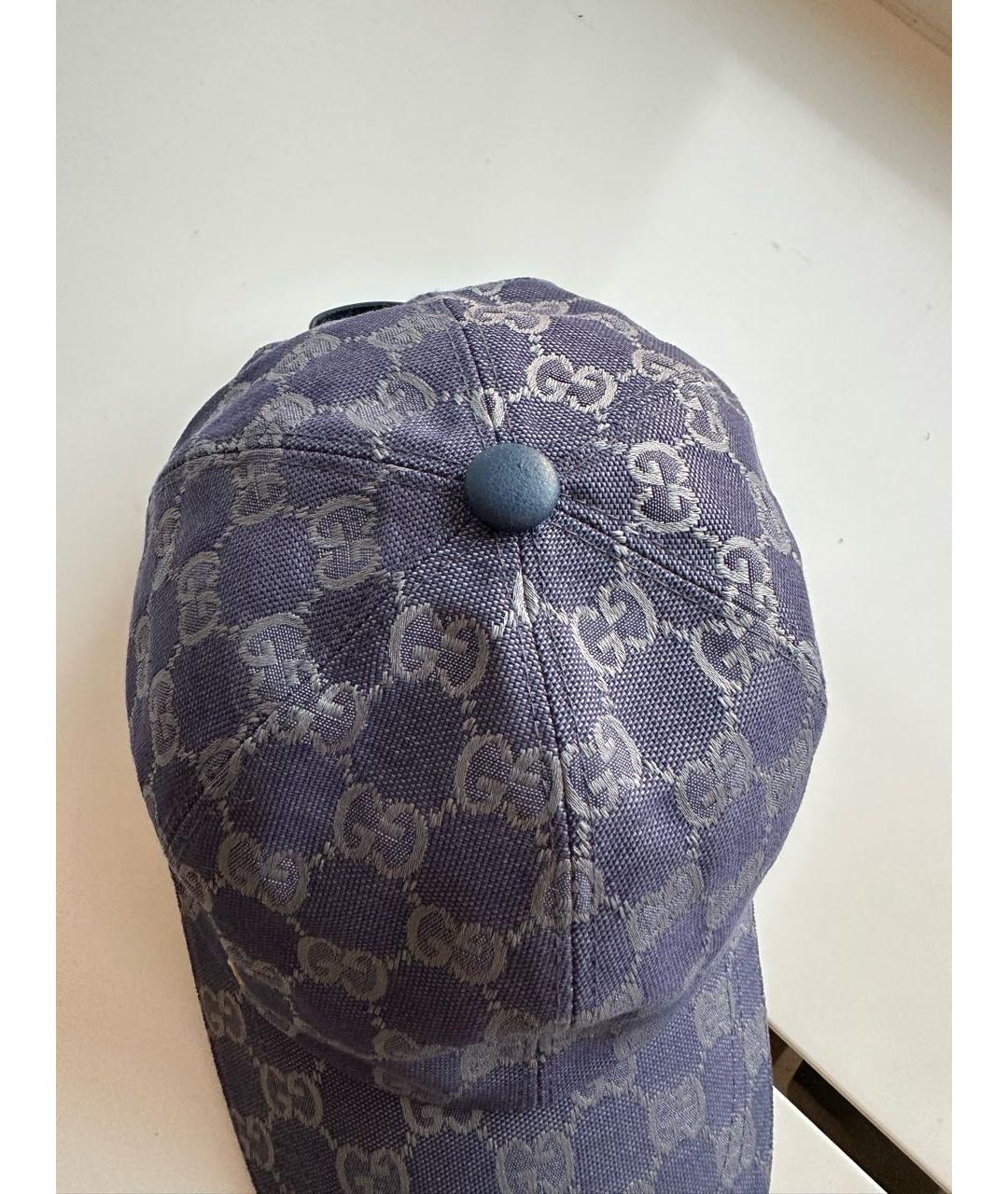 GUCCI Синяя хлопковая кепка, фото 3