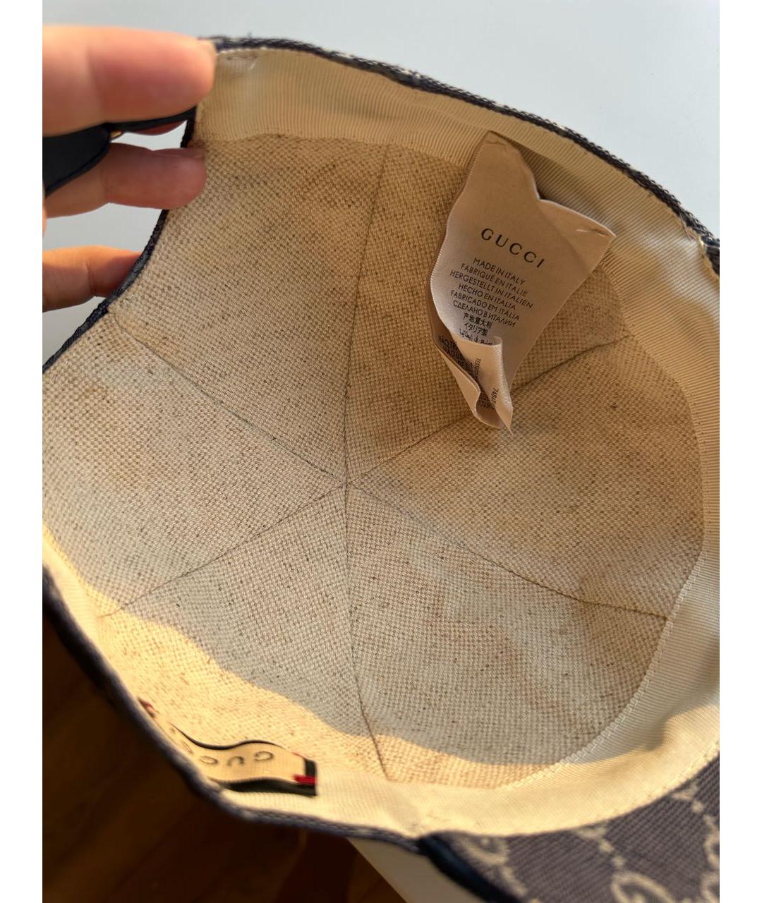 GUCCI Синяя хлопковая кепка, фото 4