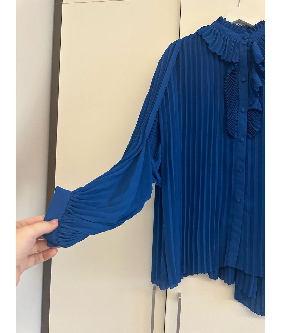 BALENCIAGA Синяя полиэстеровая блузы, фото 3