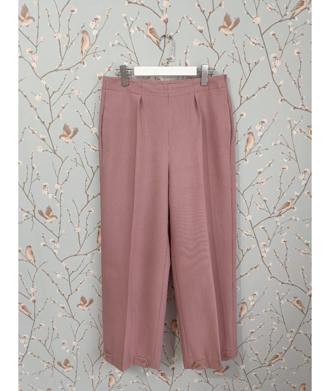 PAUL SMITH Розовые шерстяные брюки широкие, фото 7