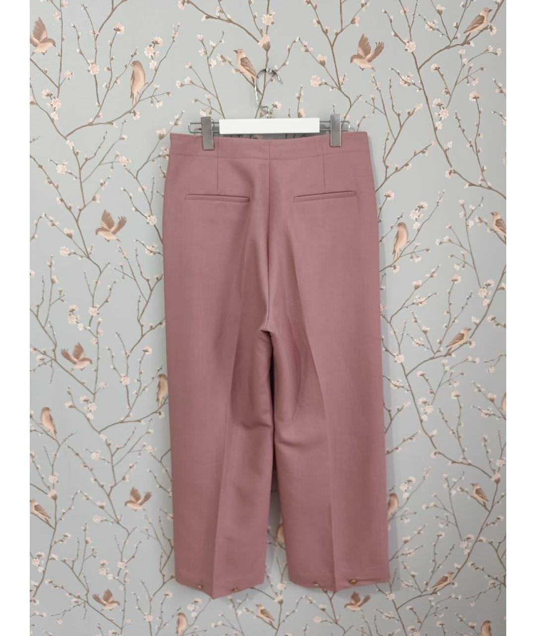 PAUL SMITH Розовые шерстяные брюки широкие, фото 2